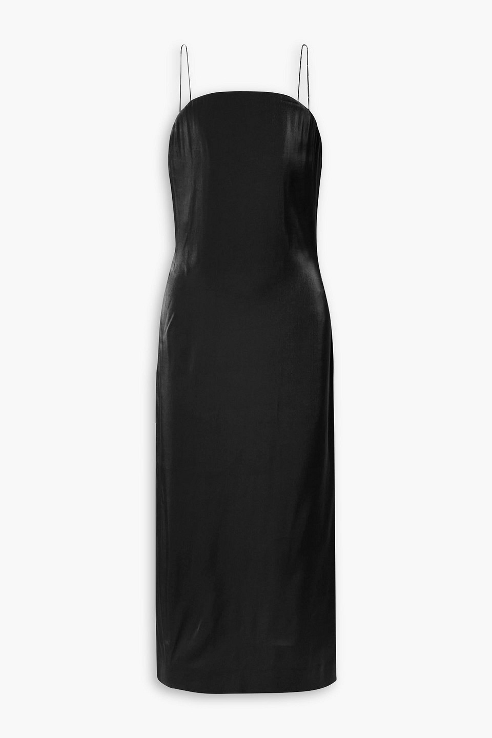 jacquemus - carino duchesse-satin midi dress - black - fr 32