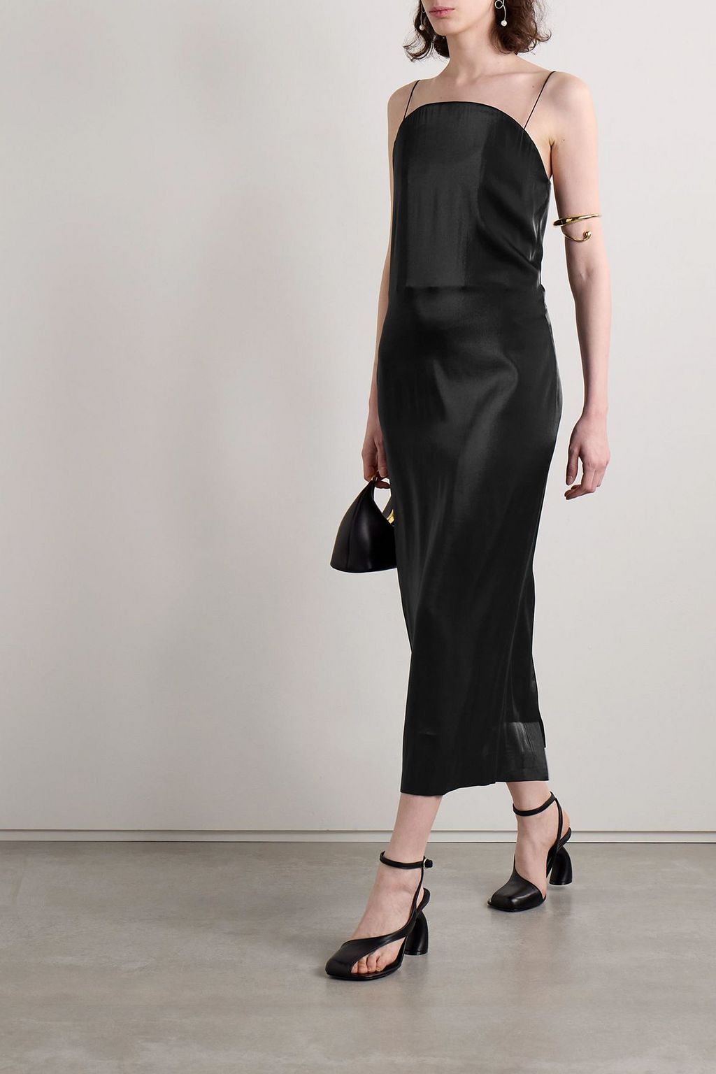 black cowl neck dress midi Cowlneck Halter Dress in Butterknit