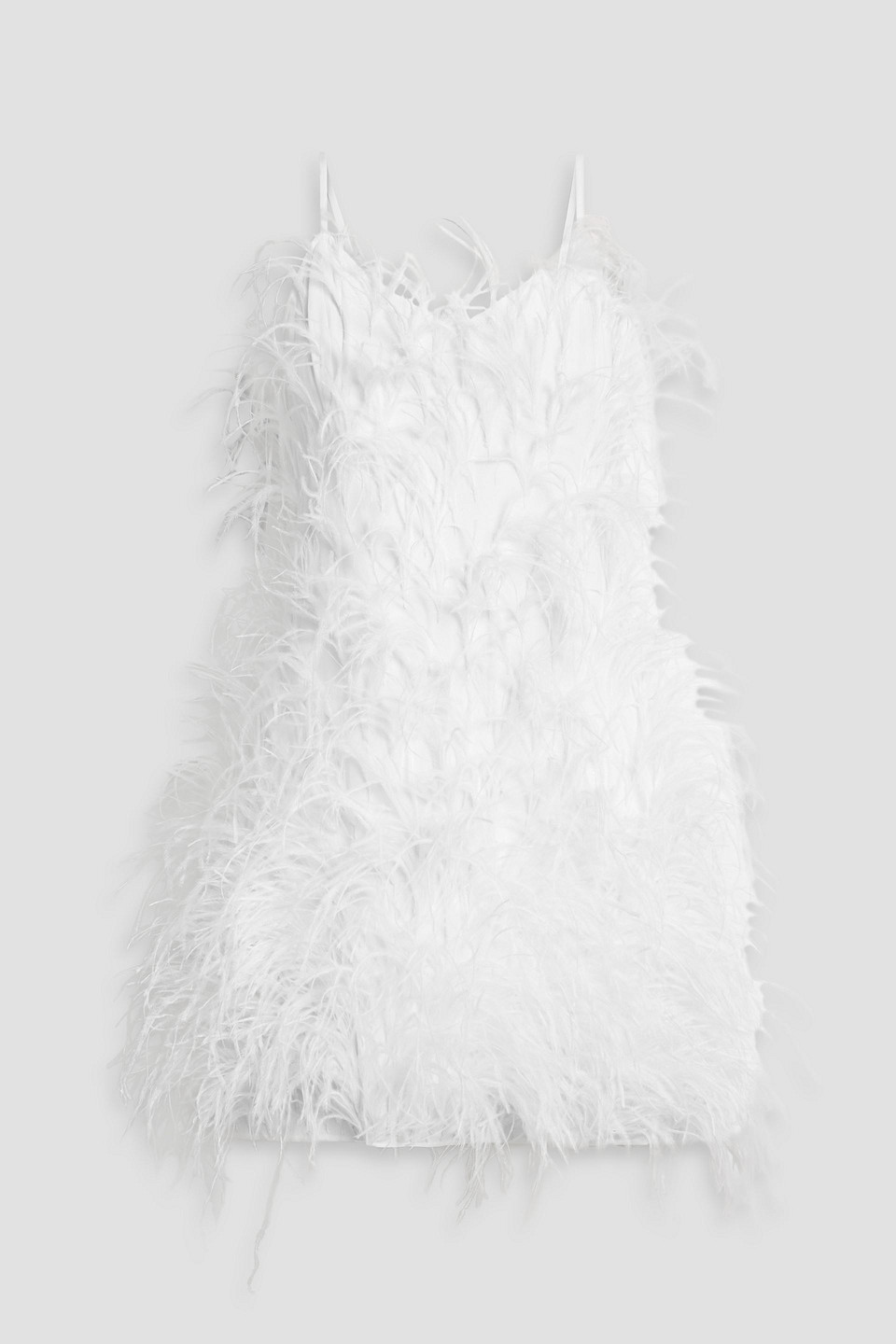 cult gaia - zariah feather-embellished crepe mini dress - white - m