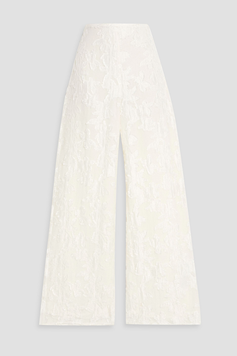 Cult Gaia Lane Fil Coupé Organza Wide-leg Pants In White