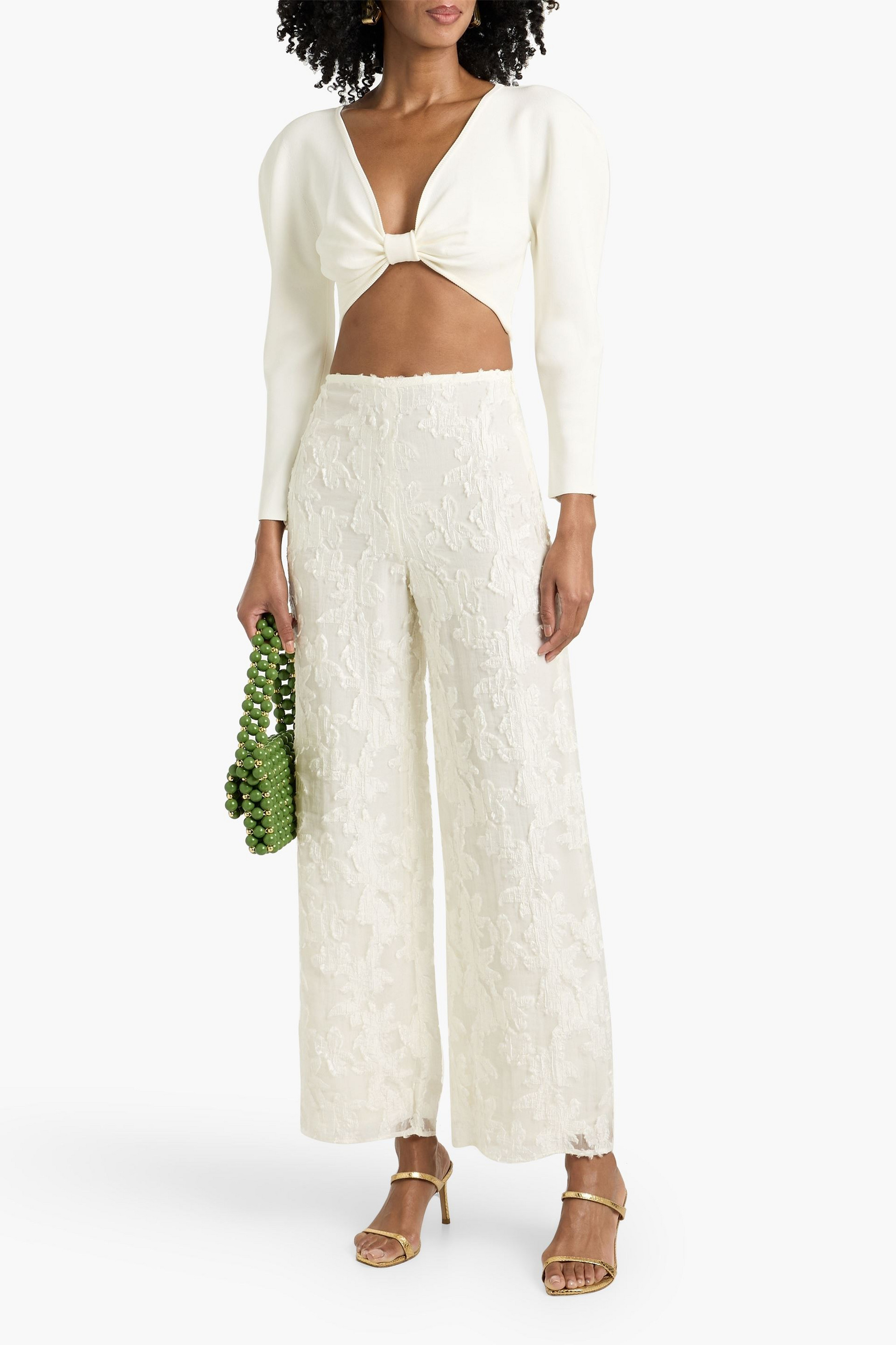 Cult Gaia Lane fil coupé organza wide-leg pants