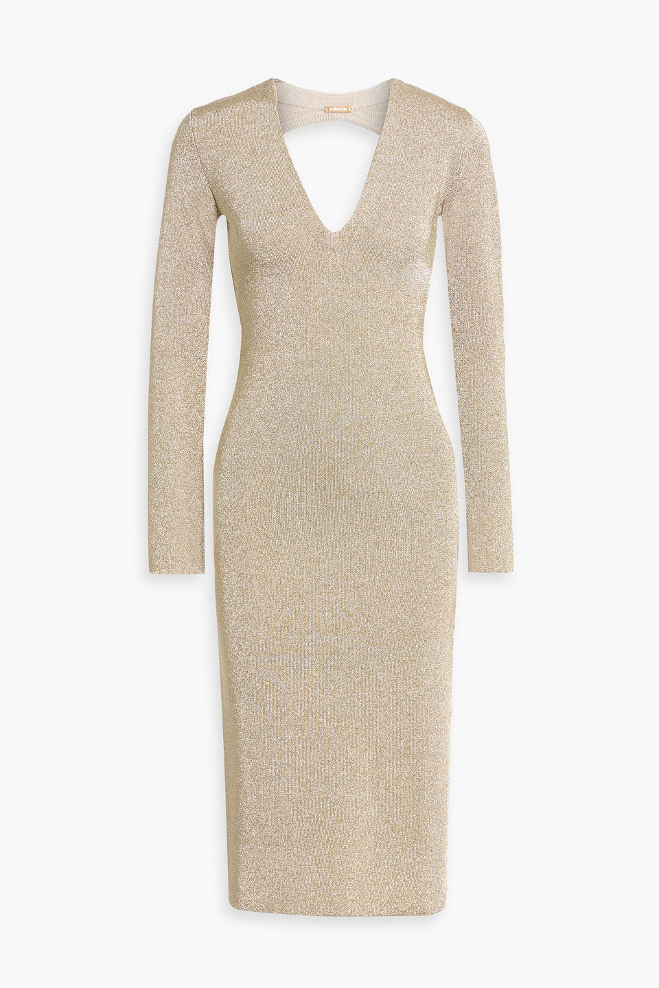 cult gaia - shayla cutout metallic stretch-knit midi dress - metallic - xxs