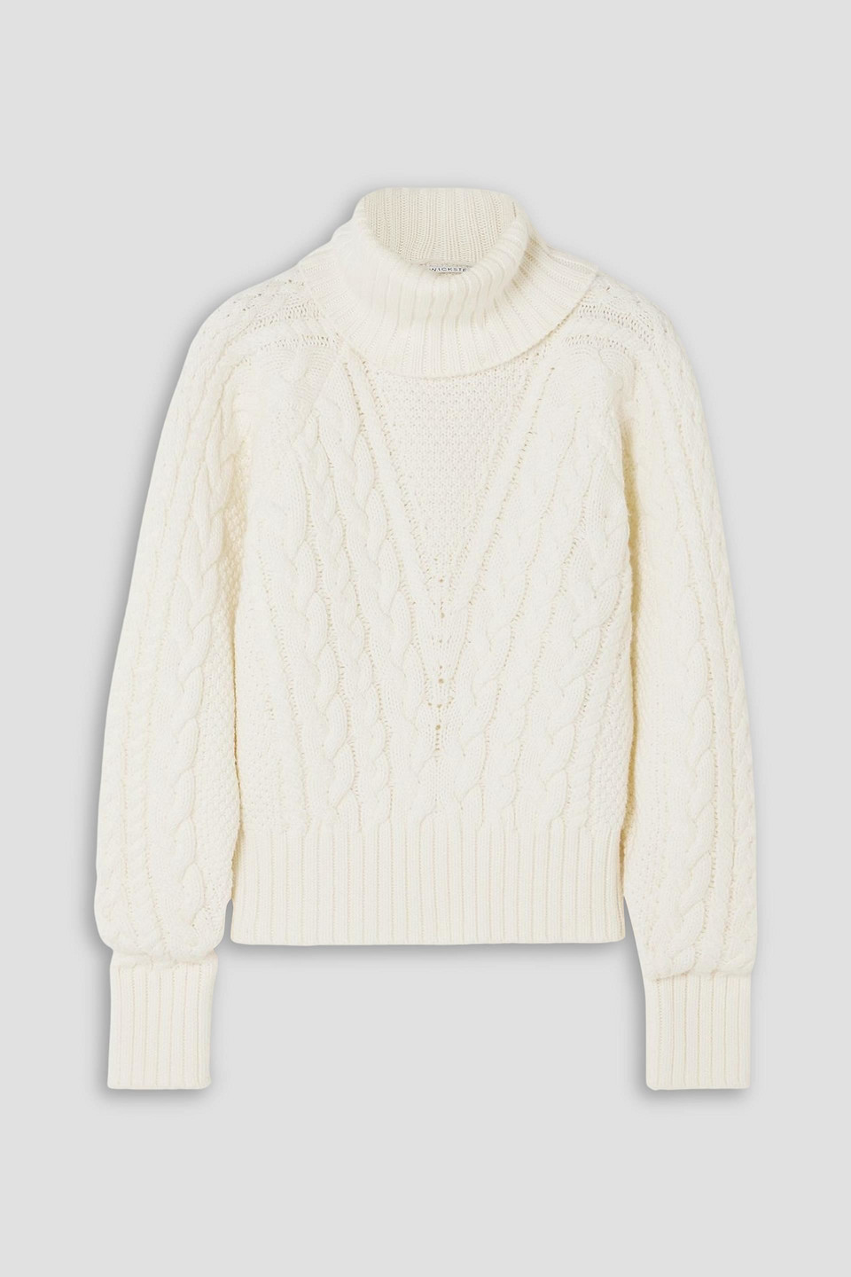 Emilia Wickstead Cable-knit Wool Turtleneck Sweater In White