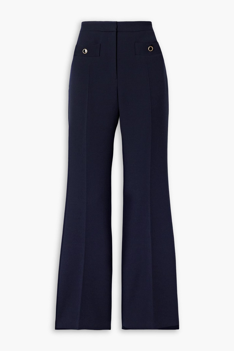 Alessandra Rich Wool Straight-leg Pants In Blue