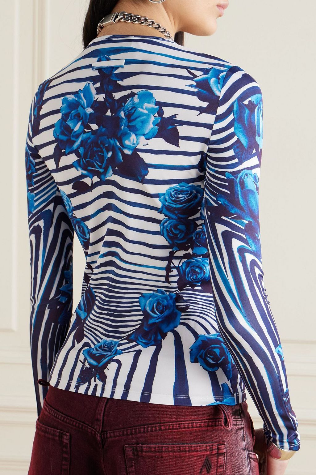 JEAN PAUL GAULTIER Printed stretch-jersey top | THE OUTNET