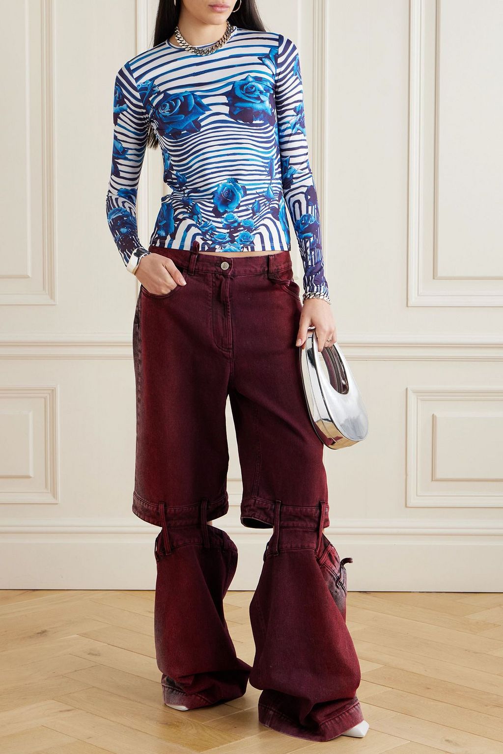 トップス jean paul gaultier JEAN PAUL GAULTIER Printed stretch-jersey top | THE OUTNET