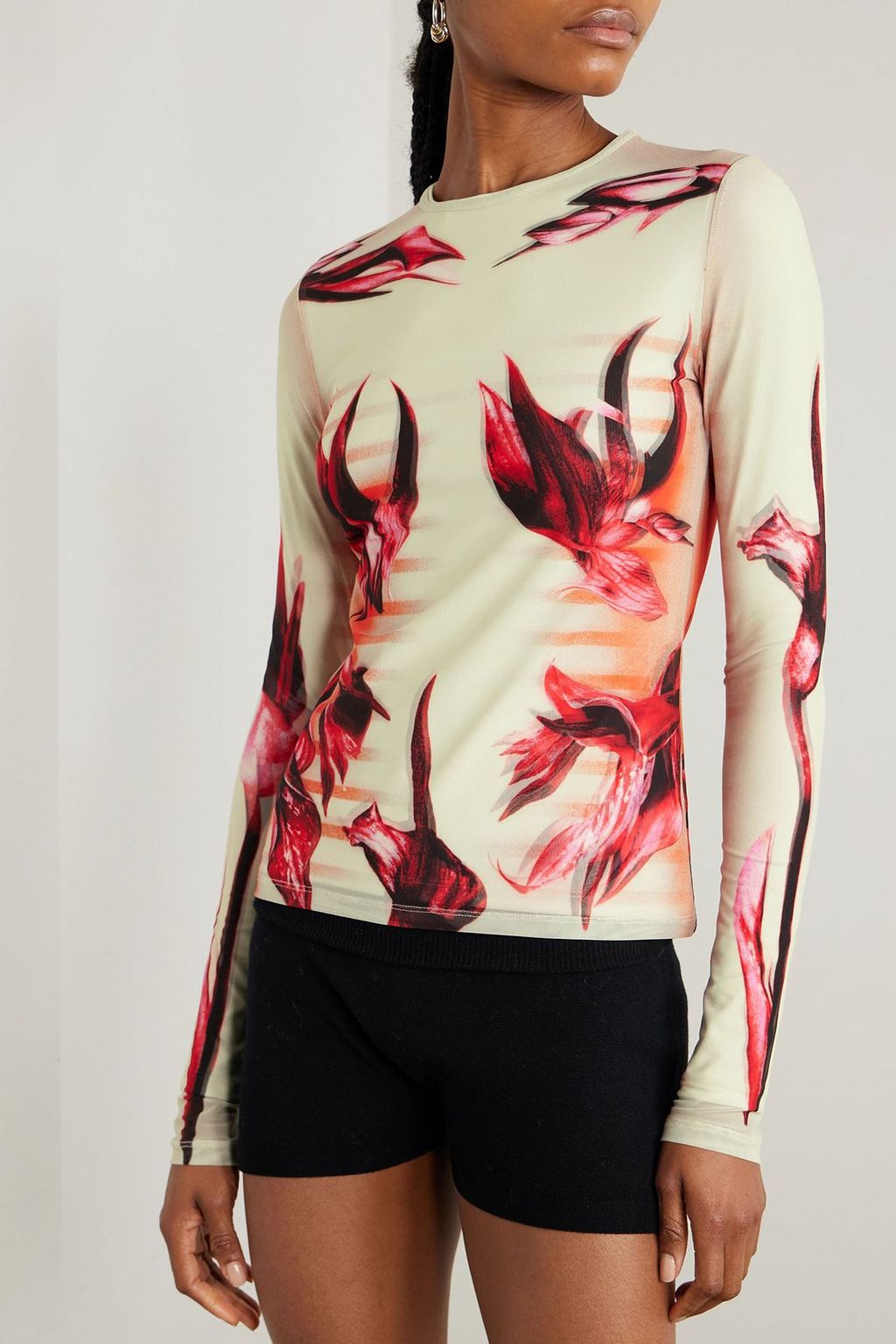 JEAN PAUL GAULTIER Printed stretch-jersey top | THE OUTNET