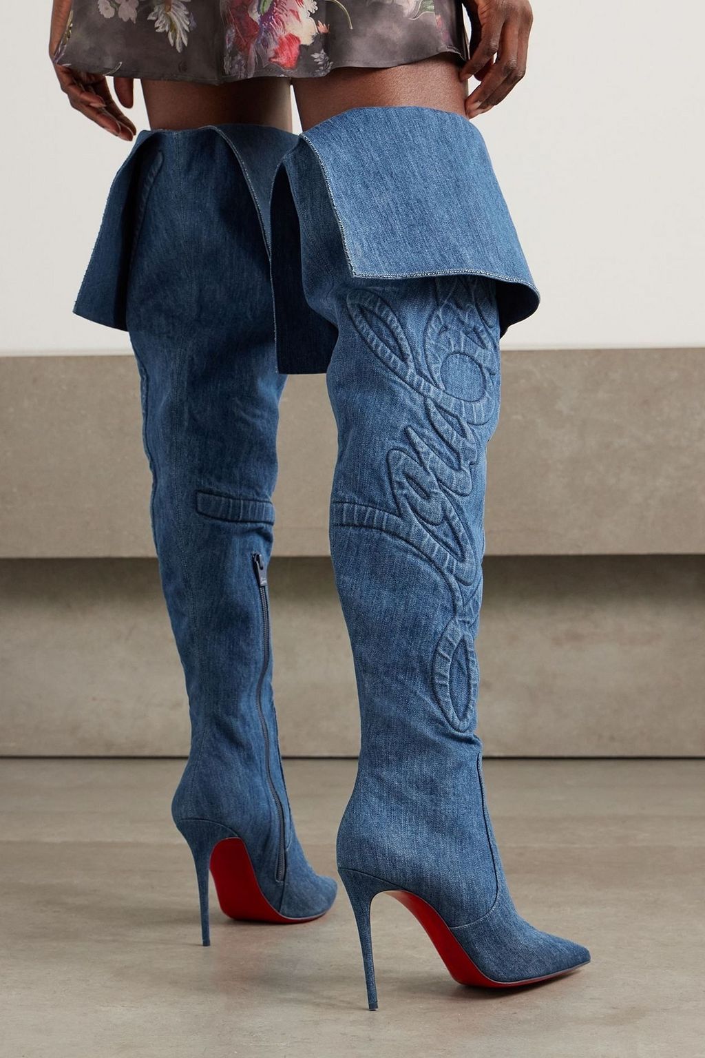 CHRISTIAN LOUBOUTIN Kate Botta Loubijeans 100 embroidered