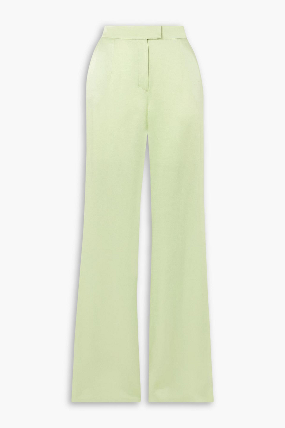 Galvan Boyfriend Satin Flared Pants In Green