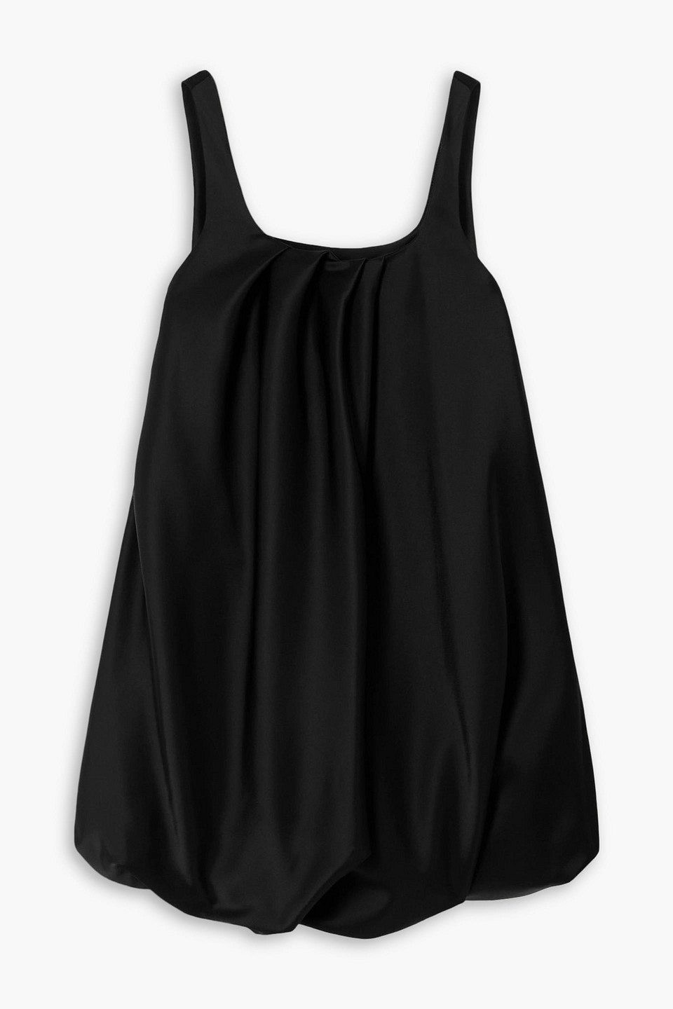 Jw Anderson Gathered Duchesse-satin Mini Dress In Black