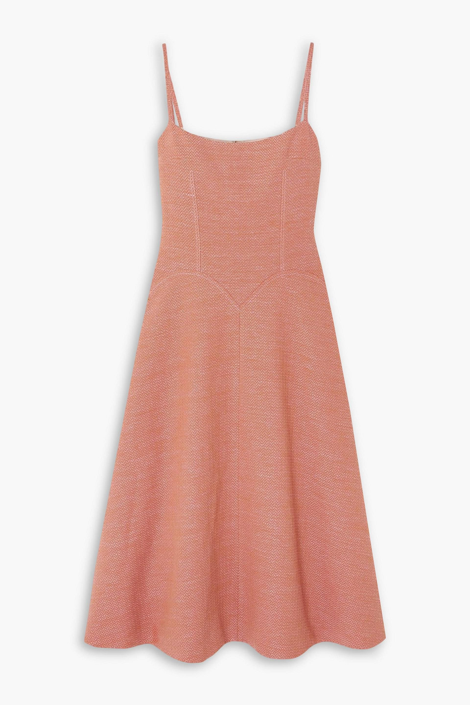 emilia wickstead - cotton-blend tweed midi dress - pink - uk 16