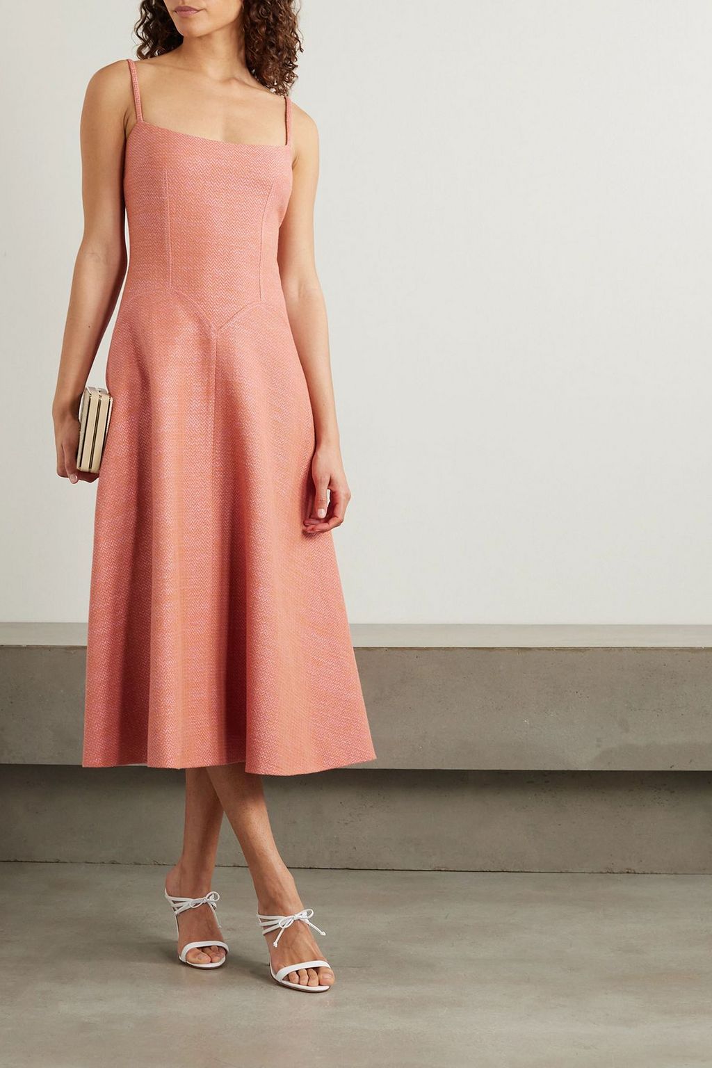 EMILIA WICKSTEAD Cotton-blend tweed midi dress | THE OUTNET