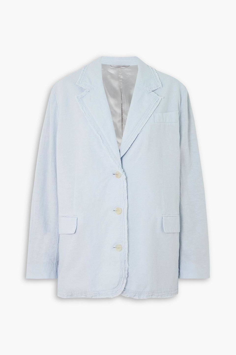 acne studios - oversized frayed cotton and linen-blend blazer - blue - de 42
