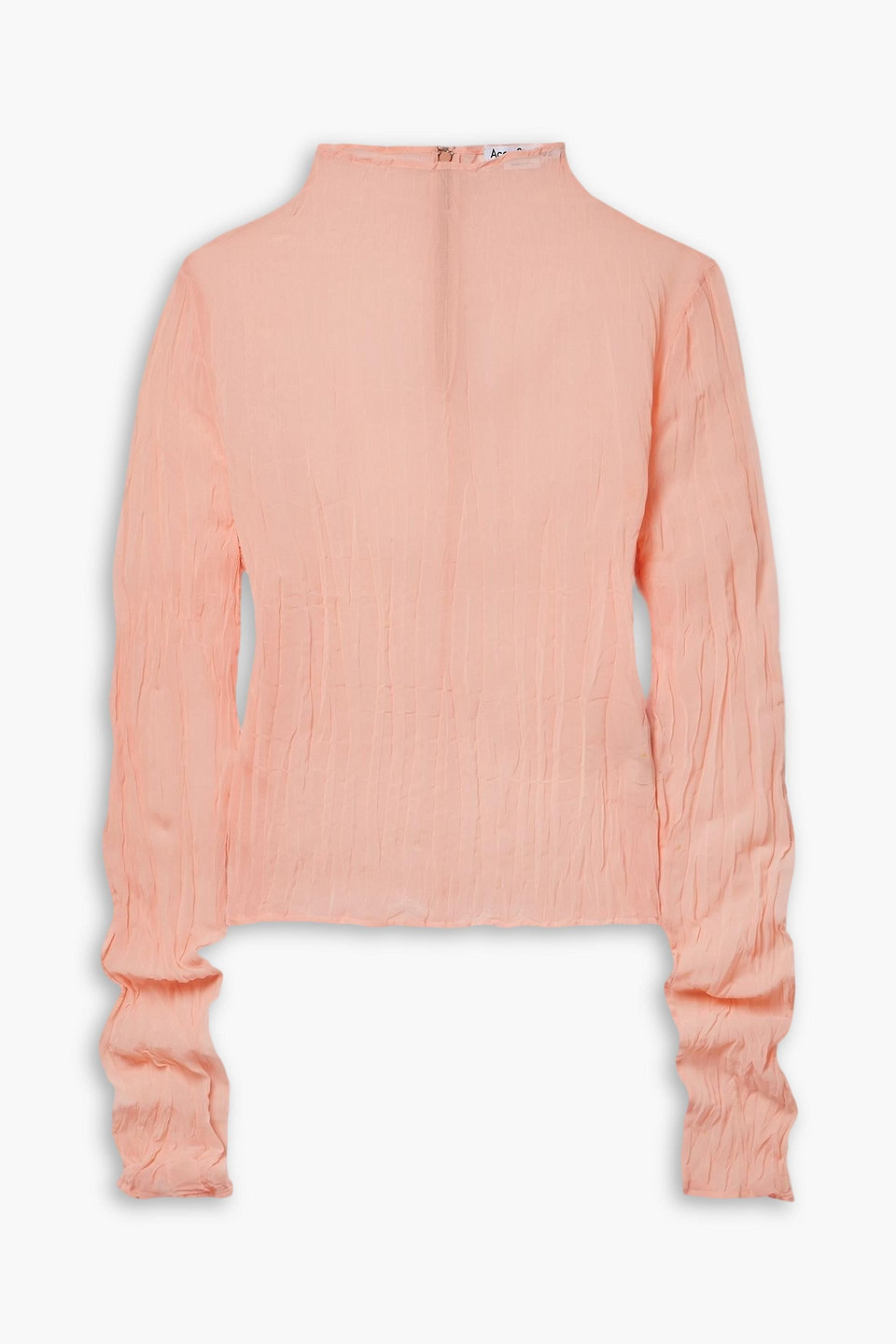 acne studios - crinkled-georgette top - orange - de 36