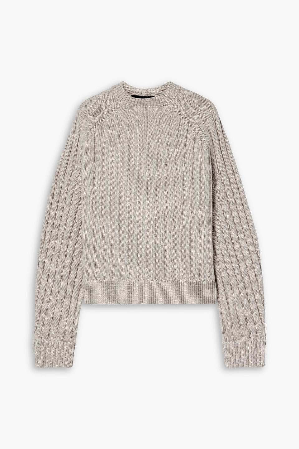 Proenza Schouler Delta Ribbed Wool And Cashmere-blend Sweater In Brown