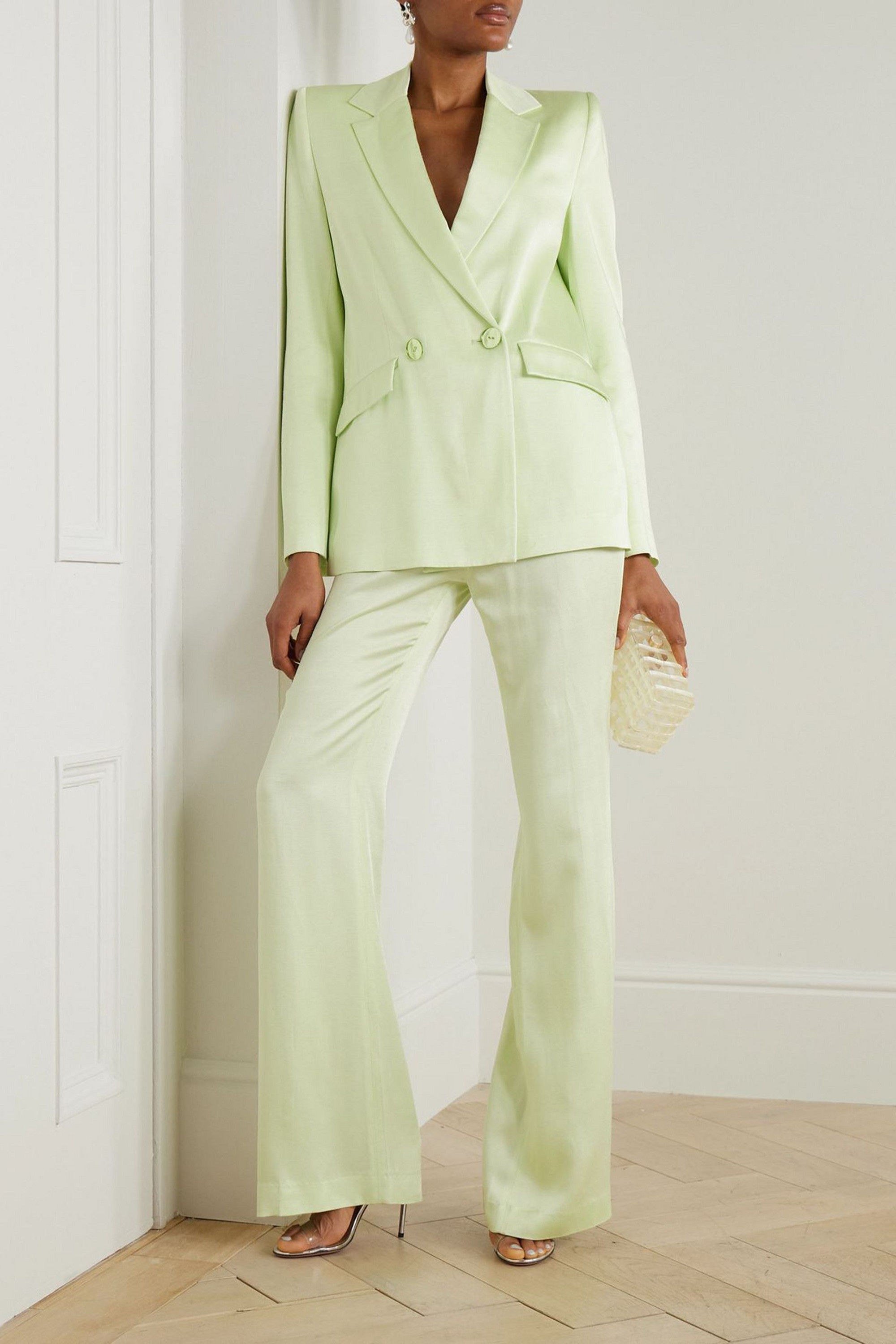 GALVAN  LONDON Boyfriend double-breasted satin blazer