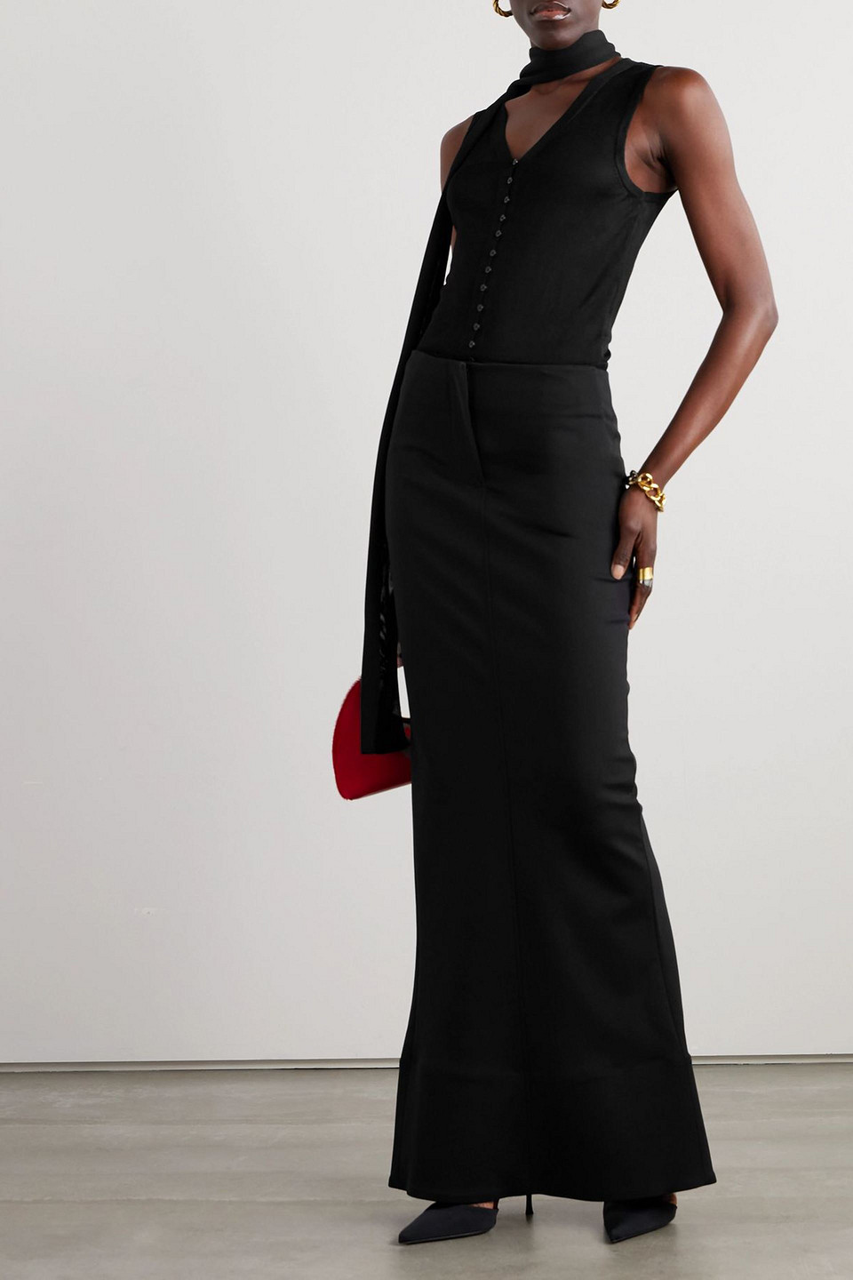  Jacquemus - Maxirock „escala“ Aus Jersey - Schwarz - Xs 