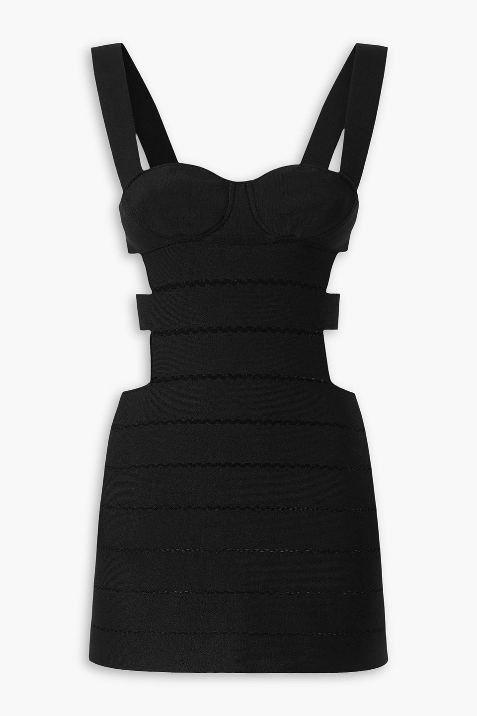 tom ford - cutout stretch-knit mini dress - black - xs