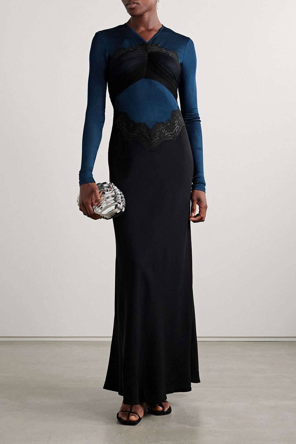 black jersey prom dress La Femme 33366 Long Prom Dress Black / 2 main image 1