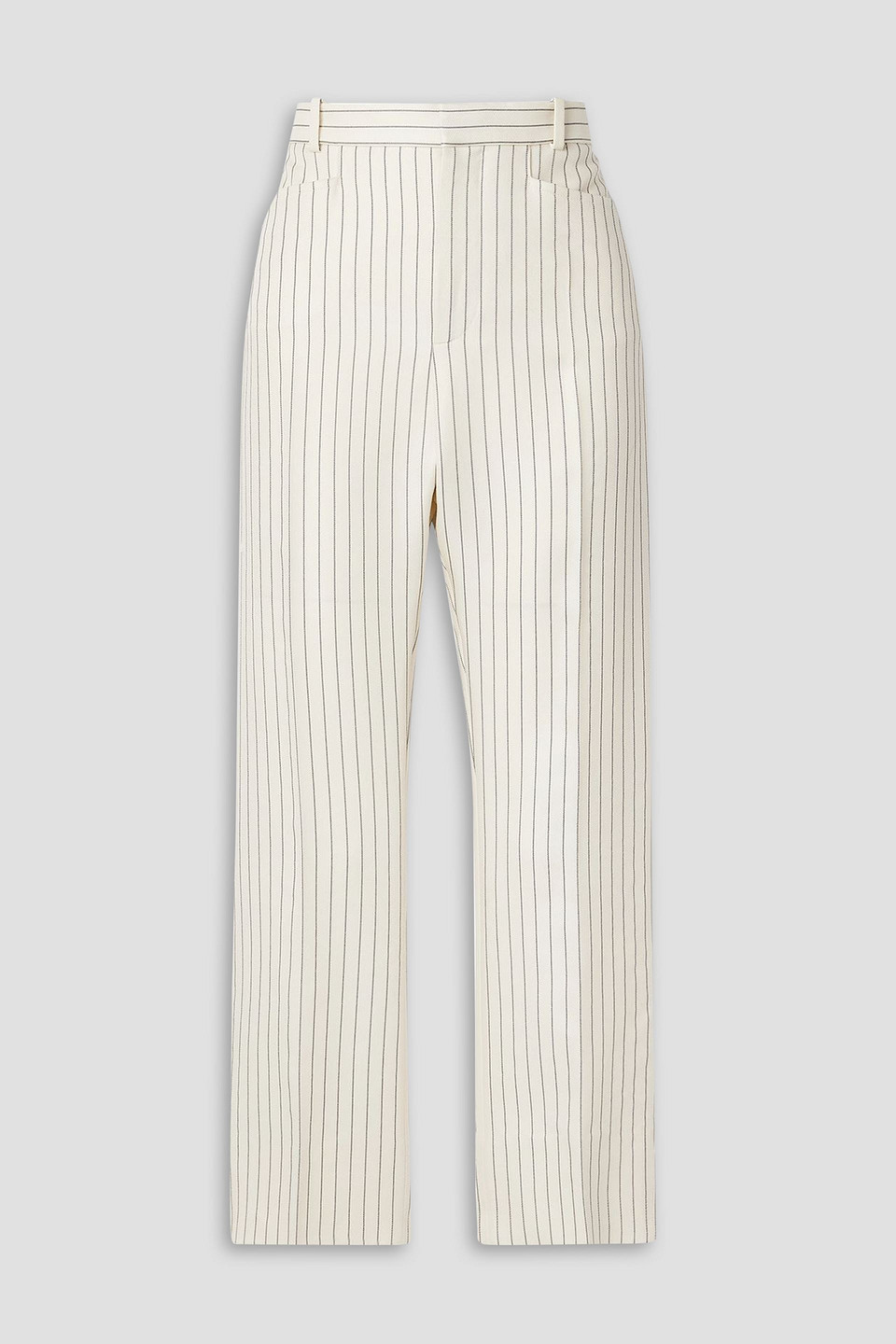 tom ford - pinstriped wool-blend twill straight-leg pants - white - it 42