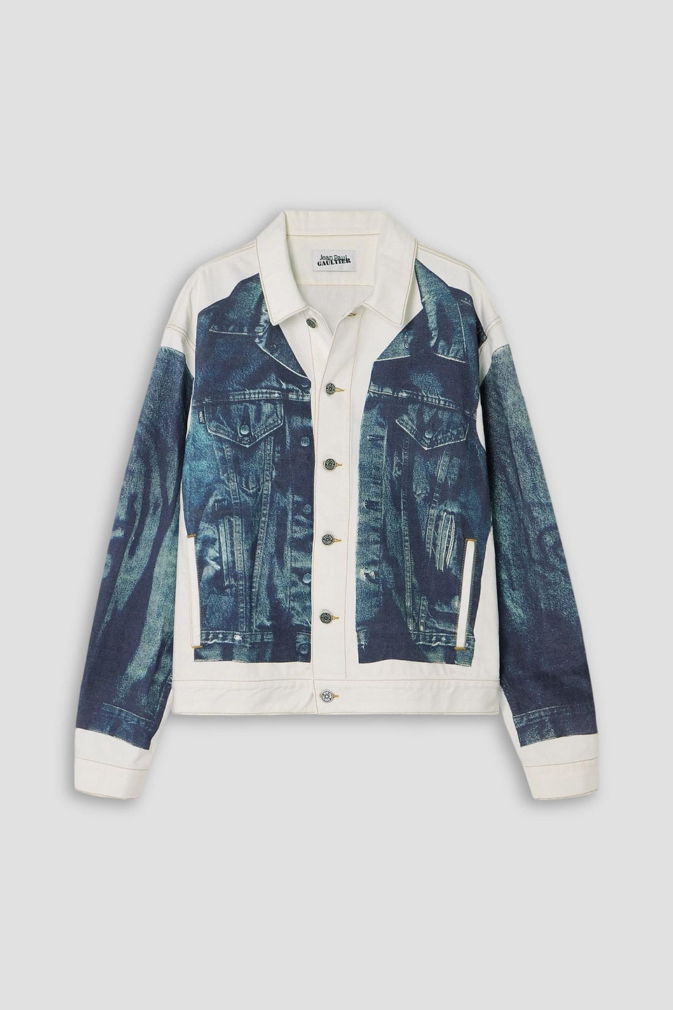 Jean Paul Gaultier Trompe L'oeil Printed Denim Jacket In Multi