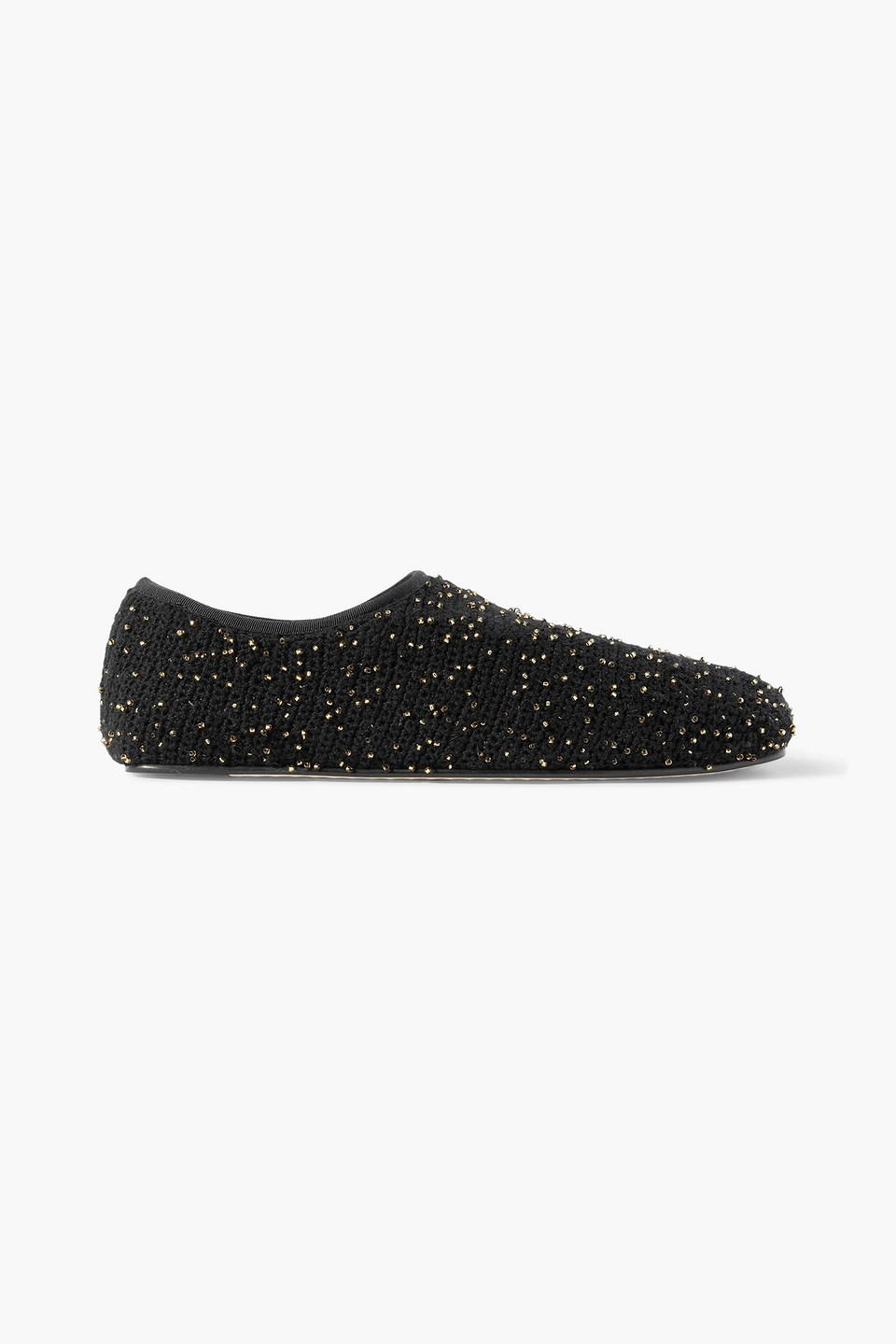 gabriela hearst - callie beaded crocheted ballet flats - black - eu 36