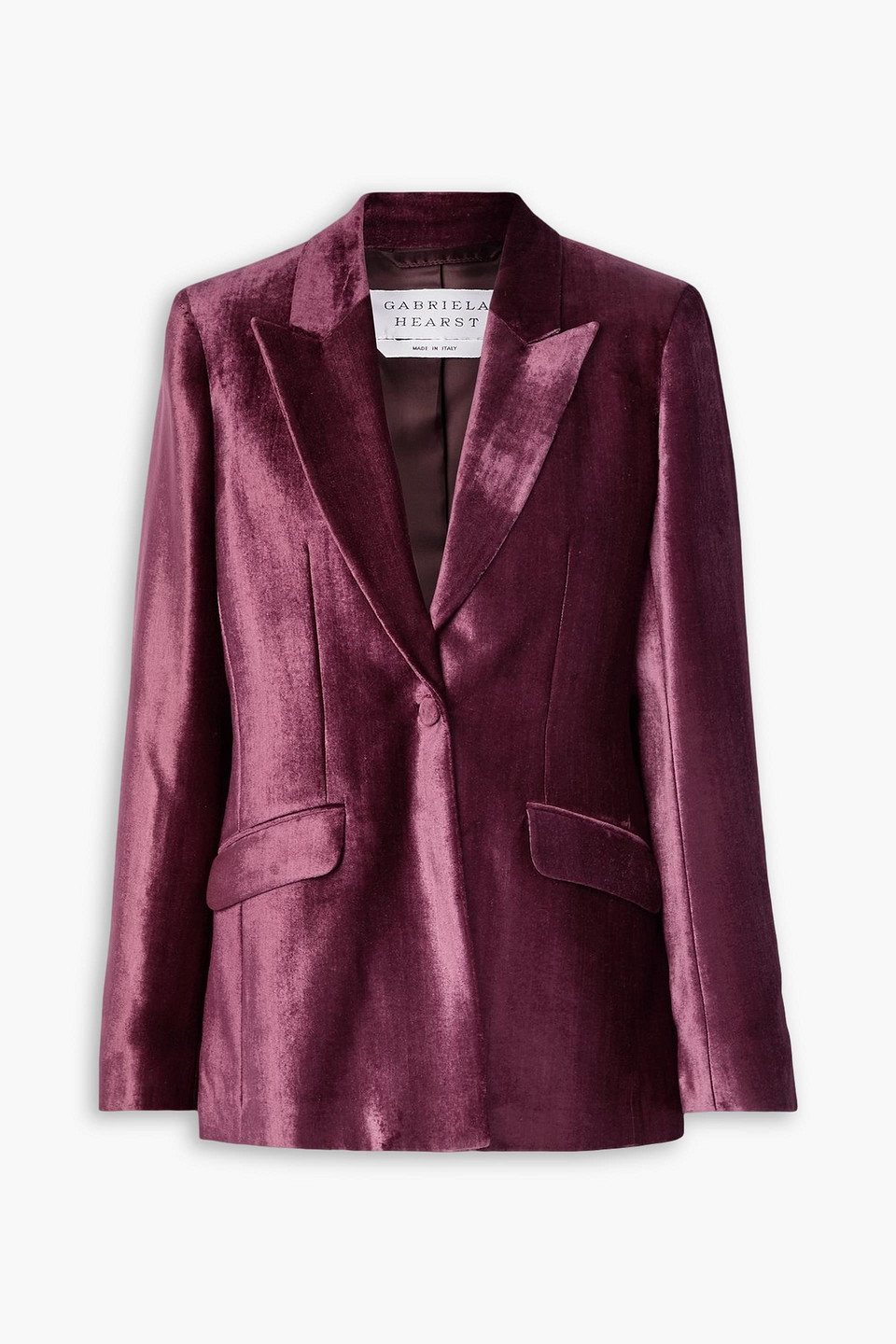 Gabriela Hearst Leary Organic Silk-velvet Blazer In Burgundy