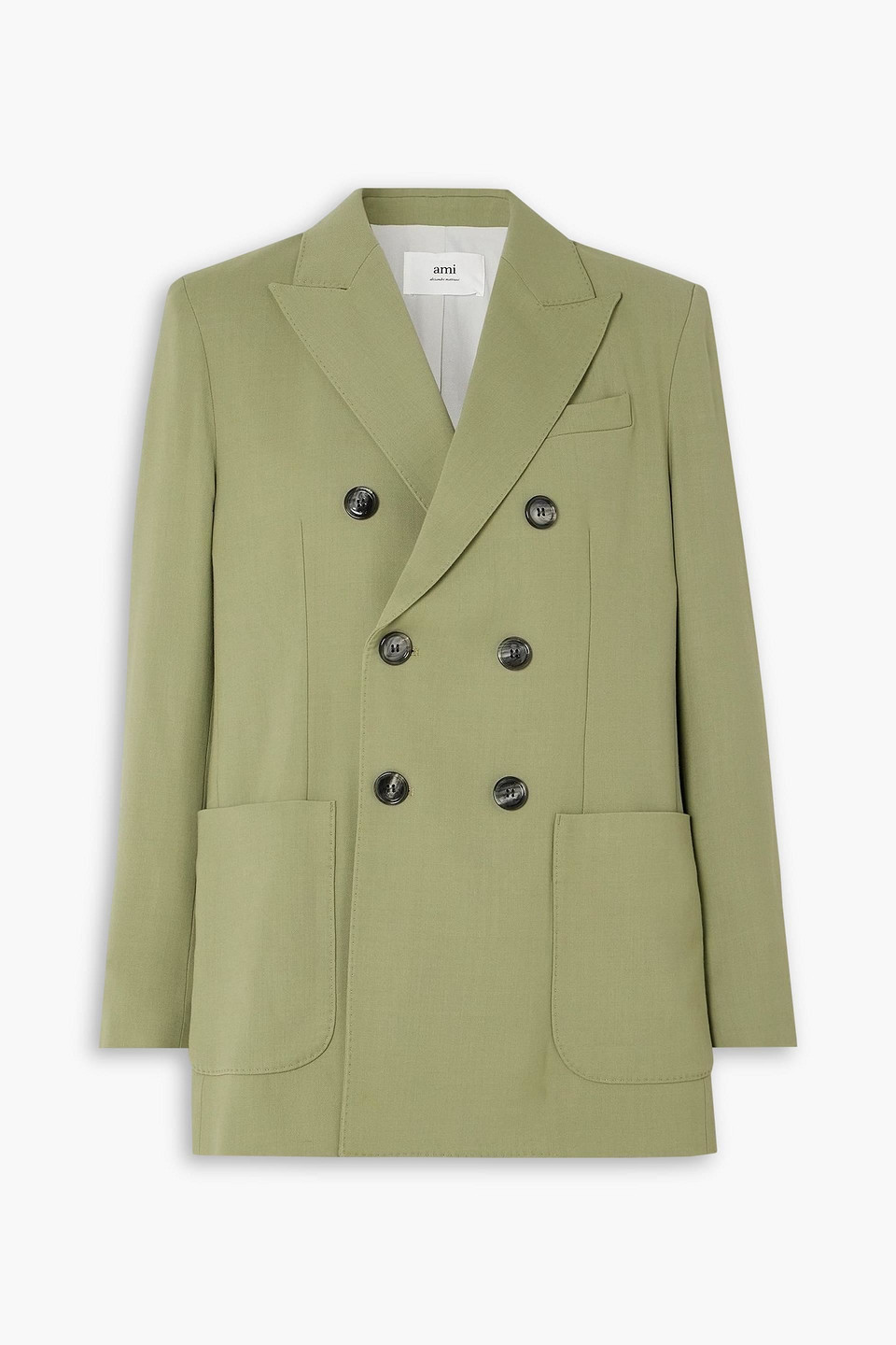Double-breasted twill blazer