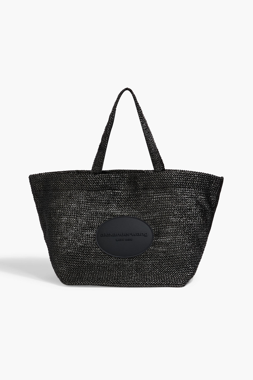 Alexander Wang Punch Xl Faux Raffia Tote In Black