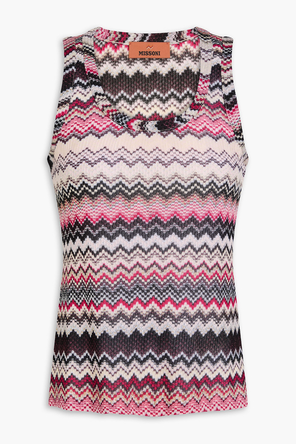 Missoni Metallic Crochet-knit Tank In Animal Print
