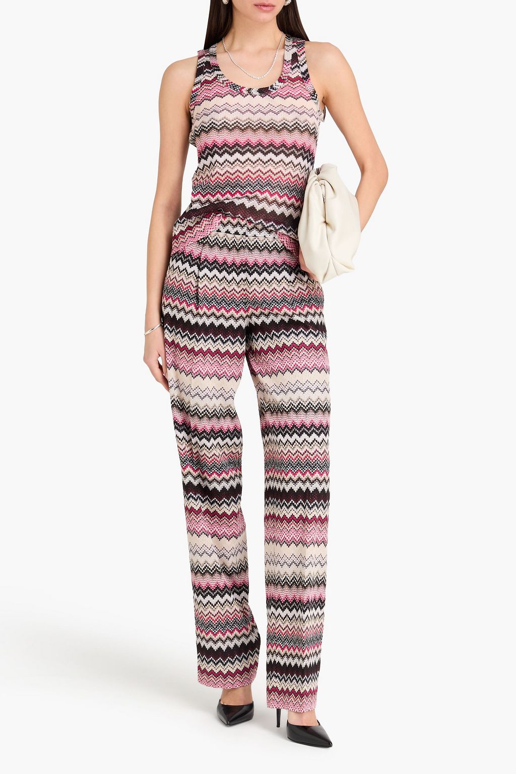 タグ付き新品　MISSONI ラメ　きらきらニットタンクトップ MISSONI Metallic crochet-knit tank | THE OUTNET