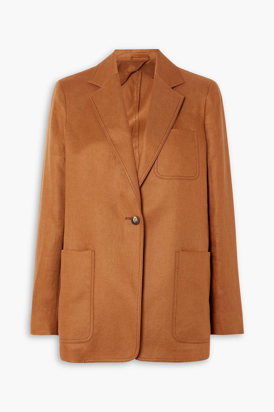 Max Mara Boemia Linen-twill Blazer In Brown