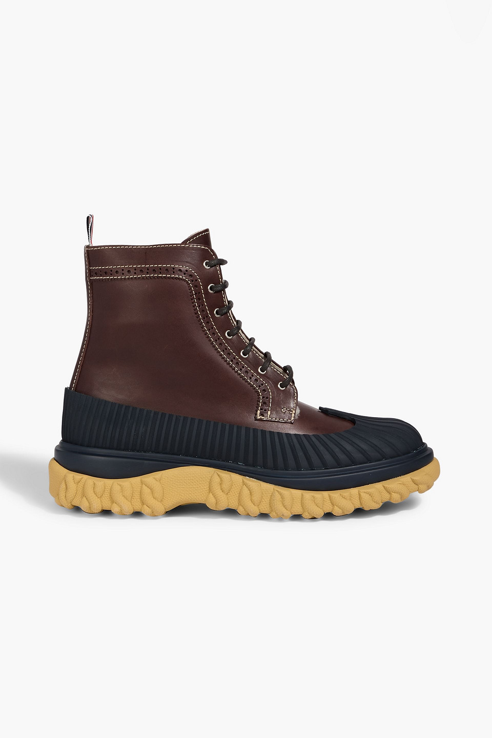 Thom Browne Leather And Rubber Hiking Boots In Multi