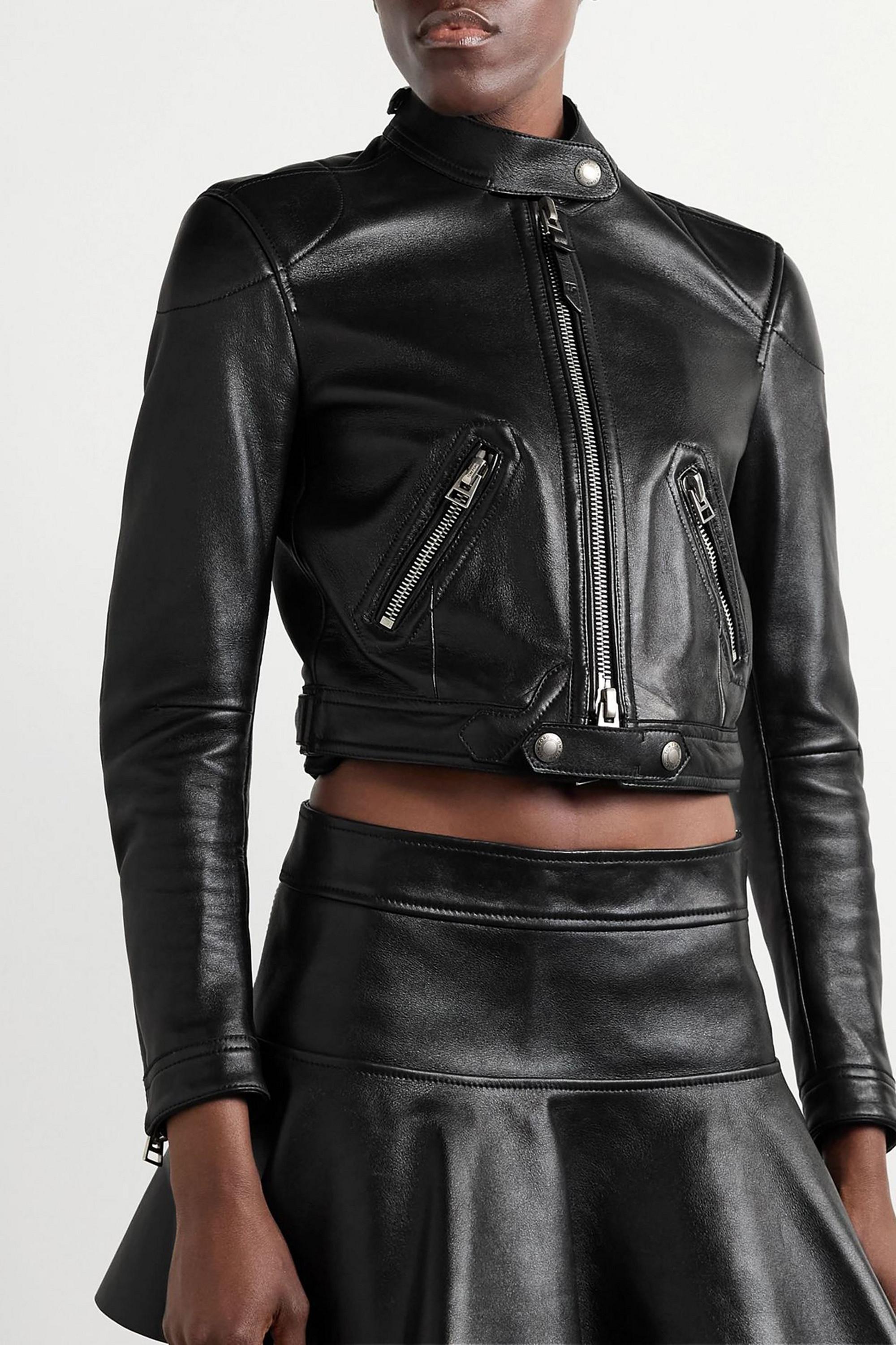 Tom Ford Cropped leather biker jacket