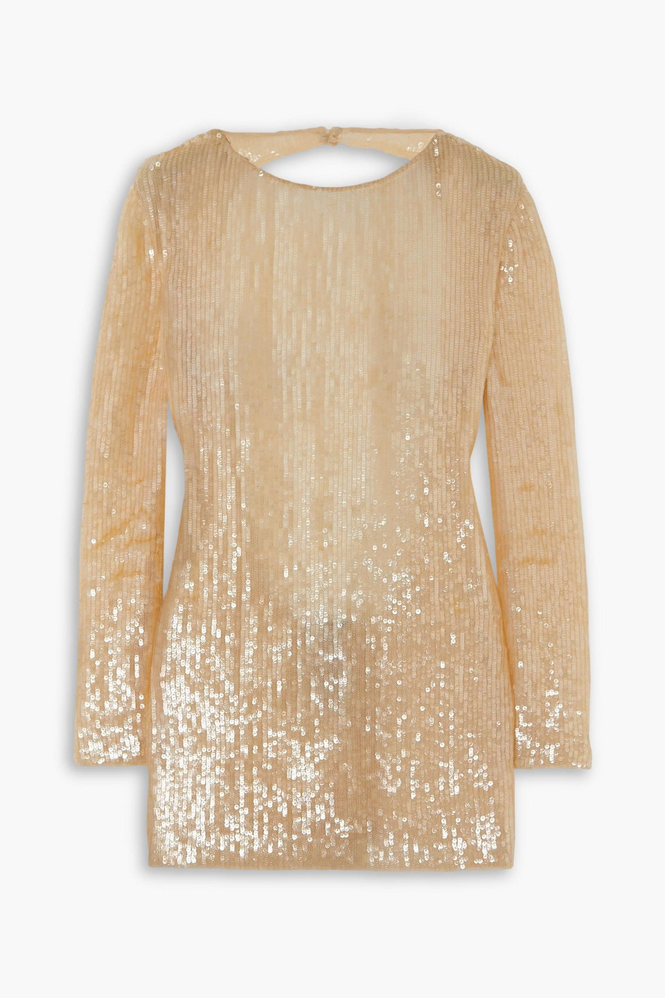 Tom Ford Cutout Sequined Tulle Mini Dress In Gold