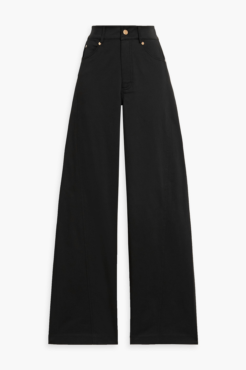 Cult Gaia Adorea Cotton-blend Straight-leg Pants In Black