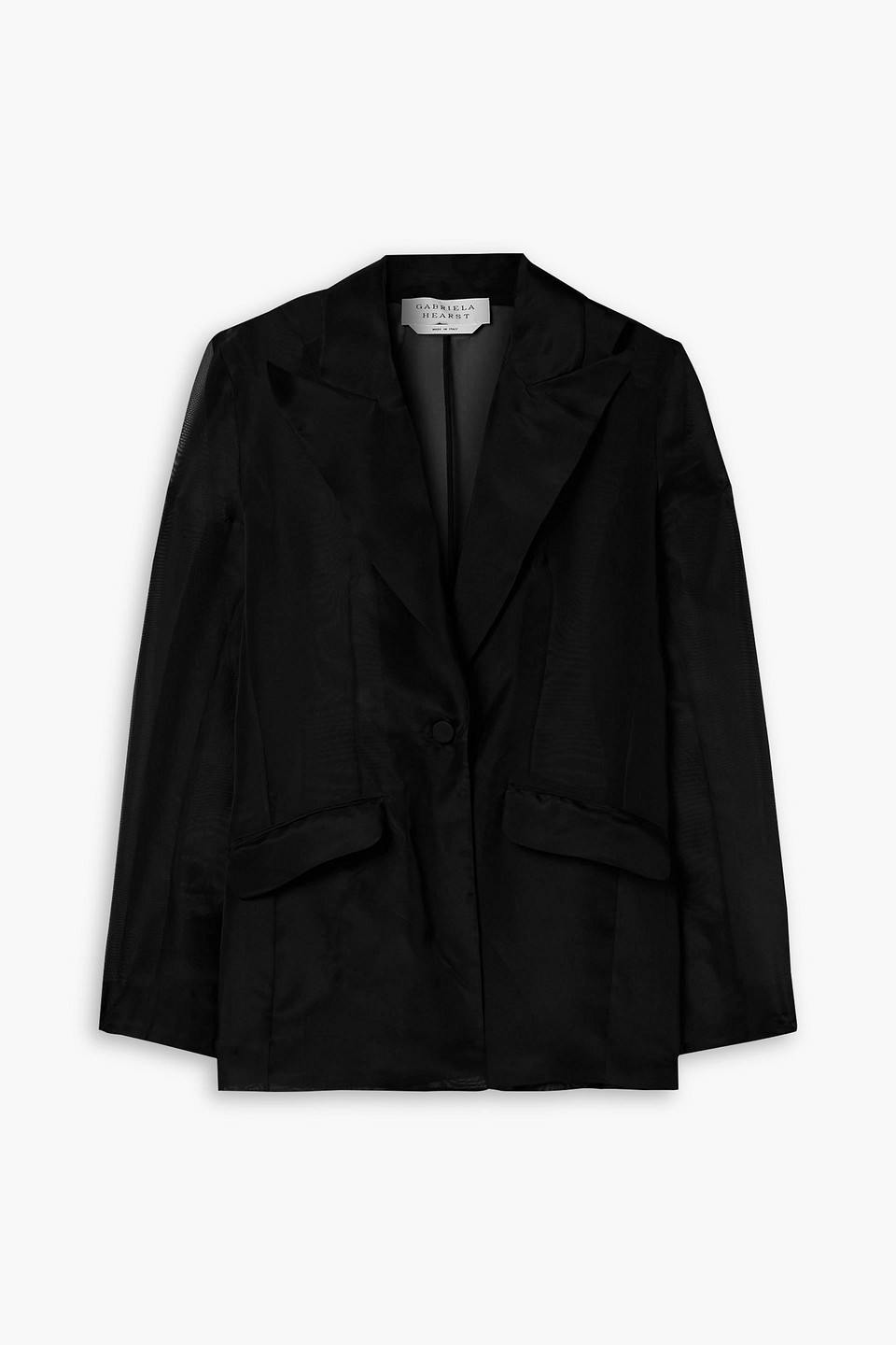 Gabriela Hearst Leiva Silk-organza Blazer In Black
