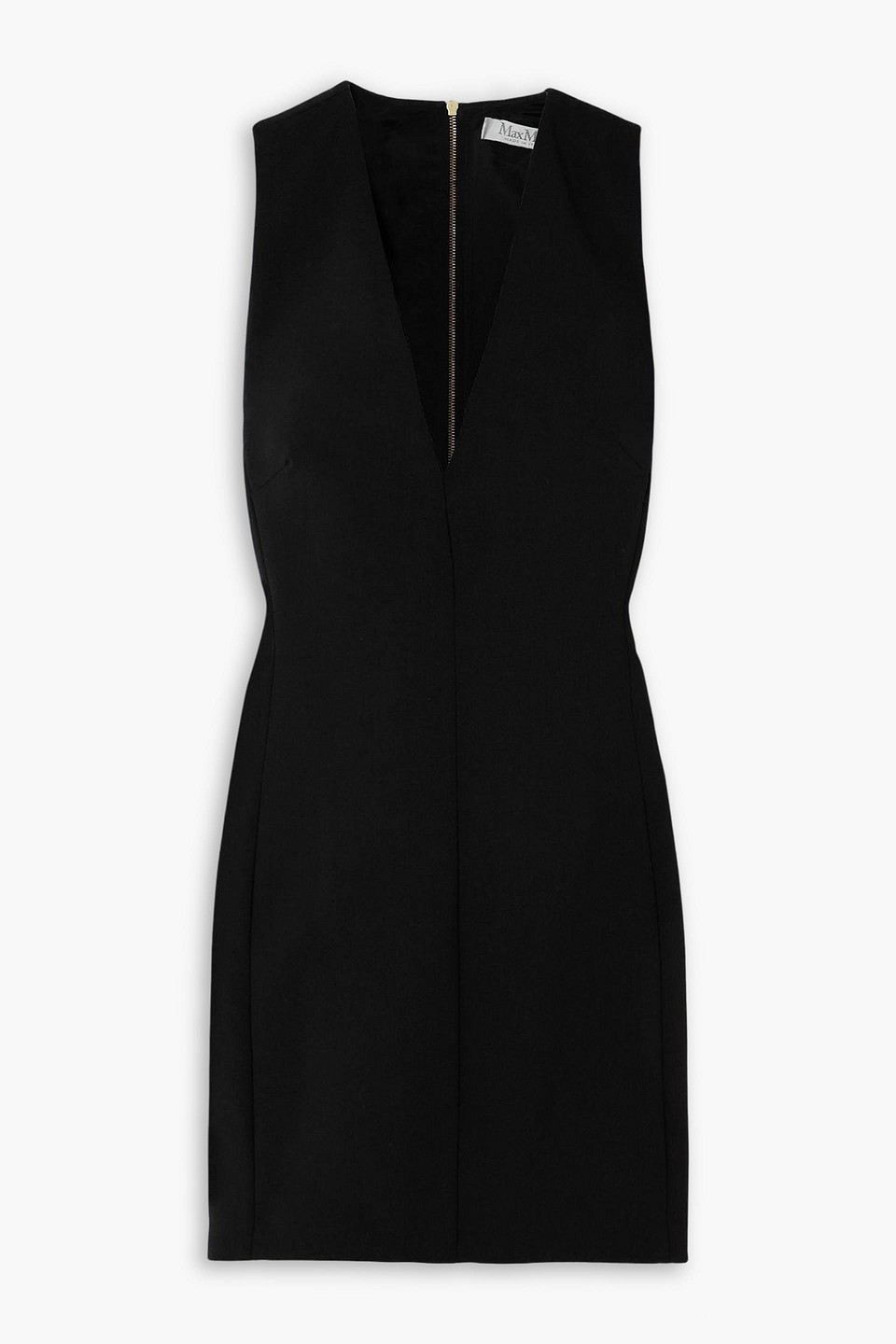 max mara - belford grain de poudre wool-blend mini dress - black - it 40