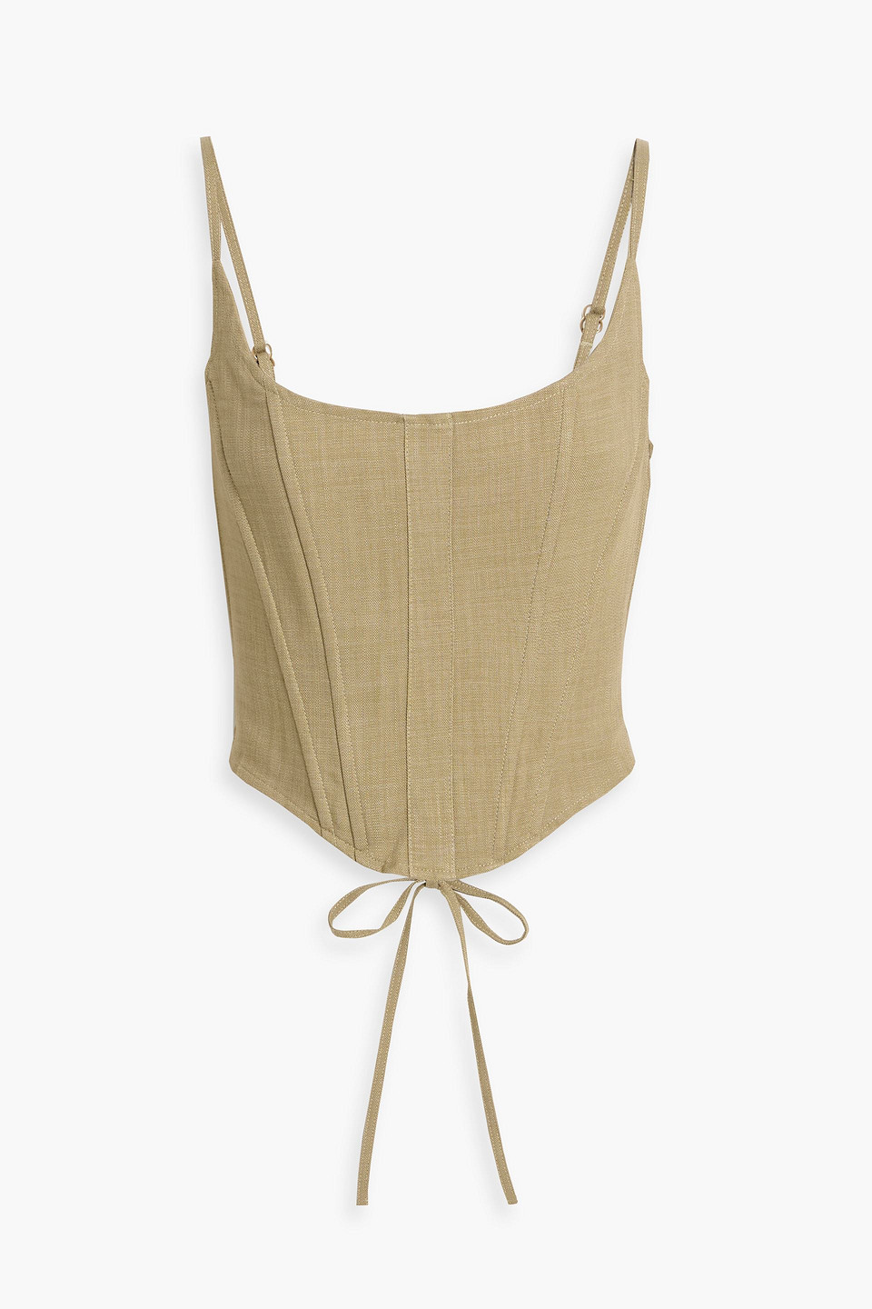 cult gaia - dorian canvas bustier top - green - xs