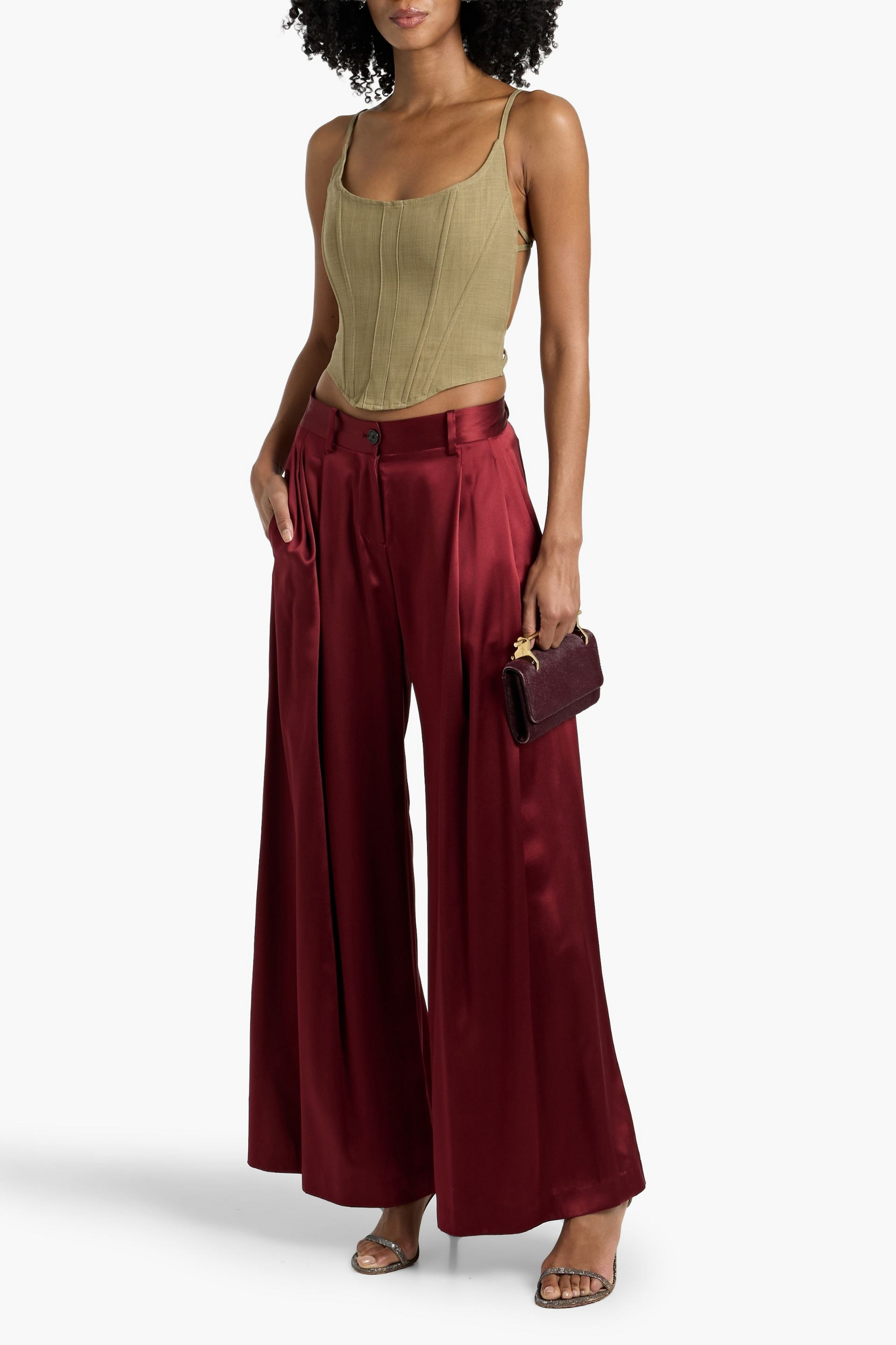 Cult Gaia Dorian canvas bustier top