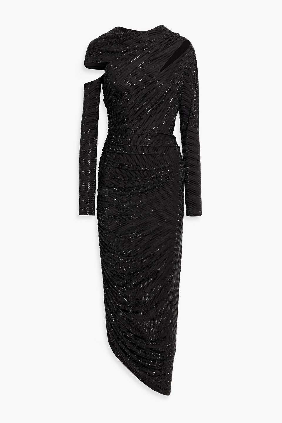 cult gaia - kumasi cutout crystal-embellished stretch-jersey maxi dress - black - xxs