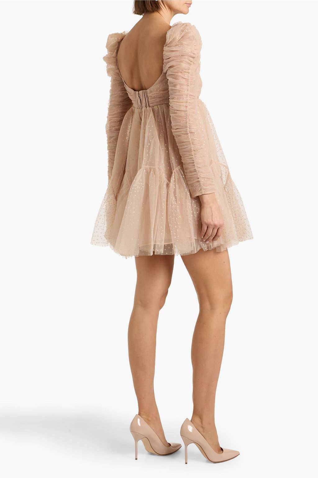tulle ruched mini dress zimmermann Zimmermann - Tulle Ruched Mini in Lipstick Dress