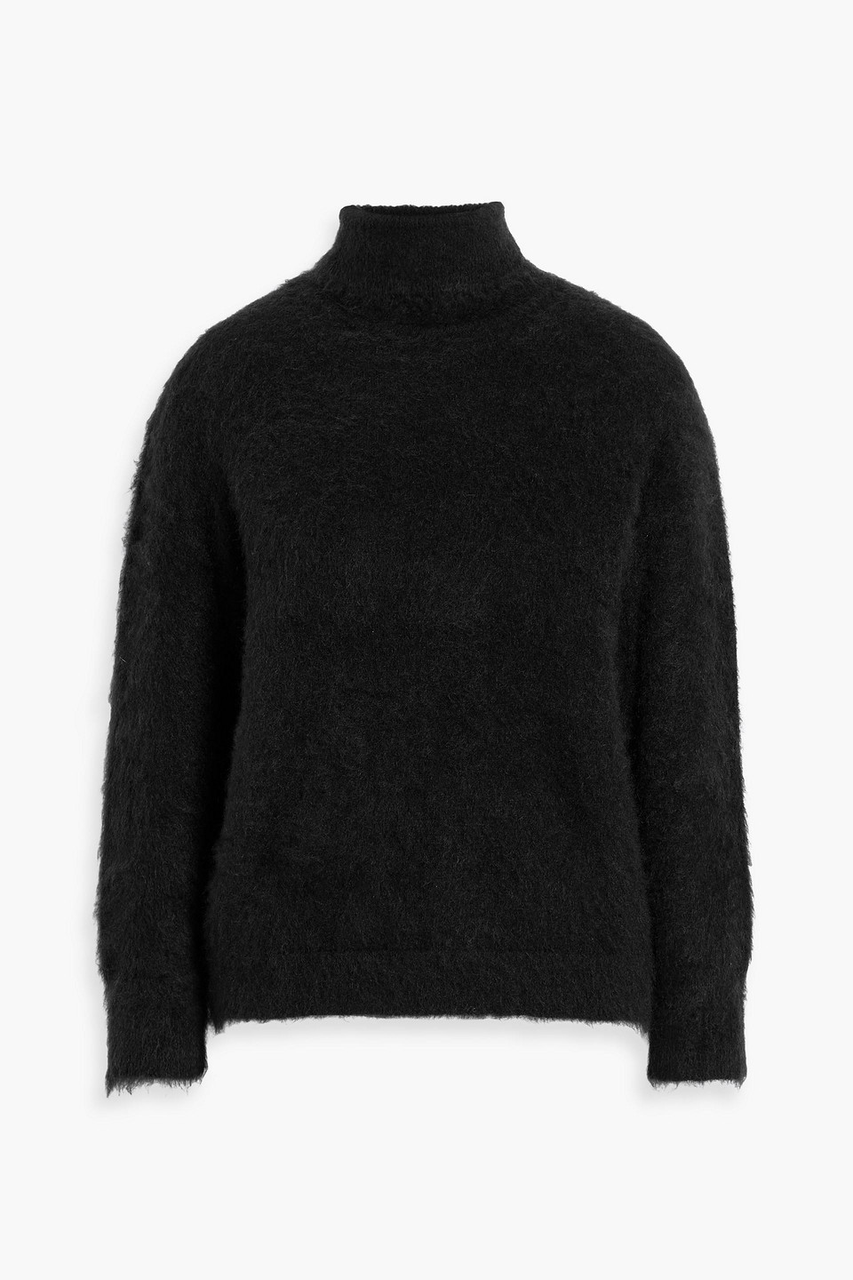alberta ferretti - brushed mohair-blend turtleneck sweater - black - it 44