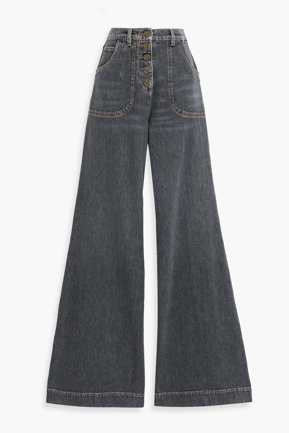 Etro High-rise Flared Jeans In Gray