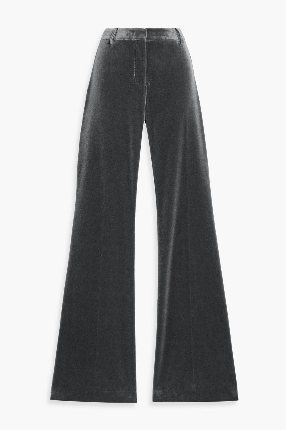 Etro Cotton-blend Velvet Flared Pants In Black