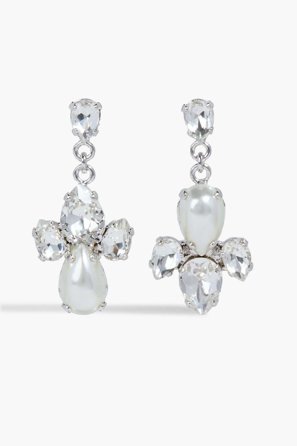 Simone Rocha Faux Pearl, Crystal And Silver-tone Earrings