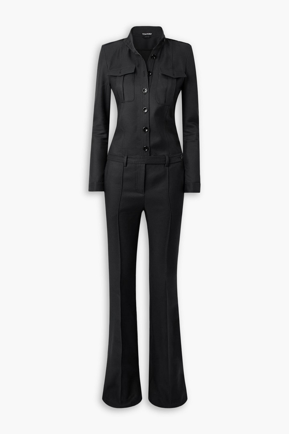 Tom Ford Stretch-cotton Twill Jumpsuit In Black