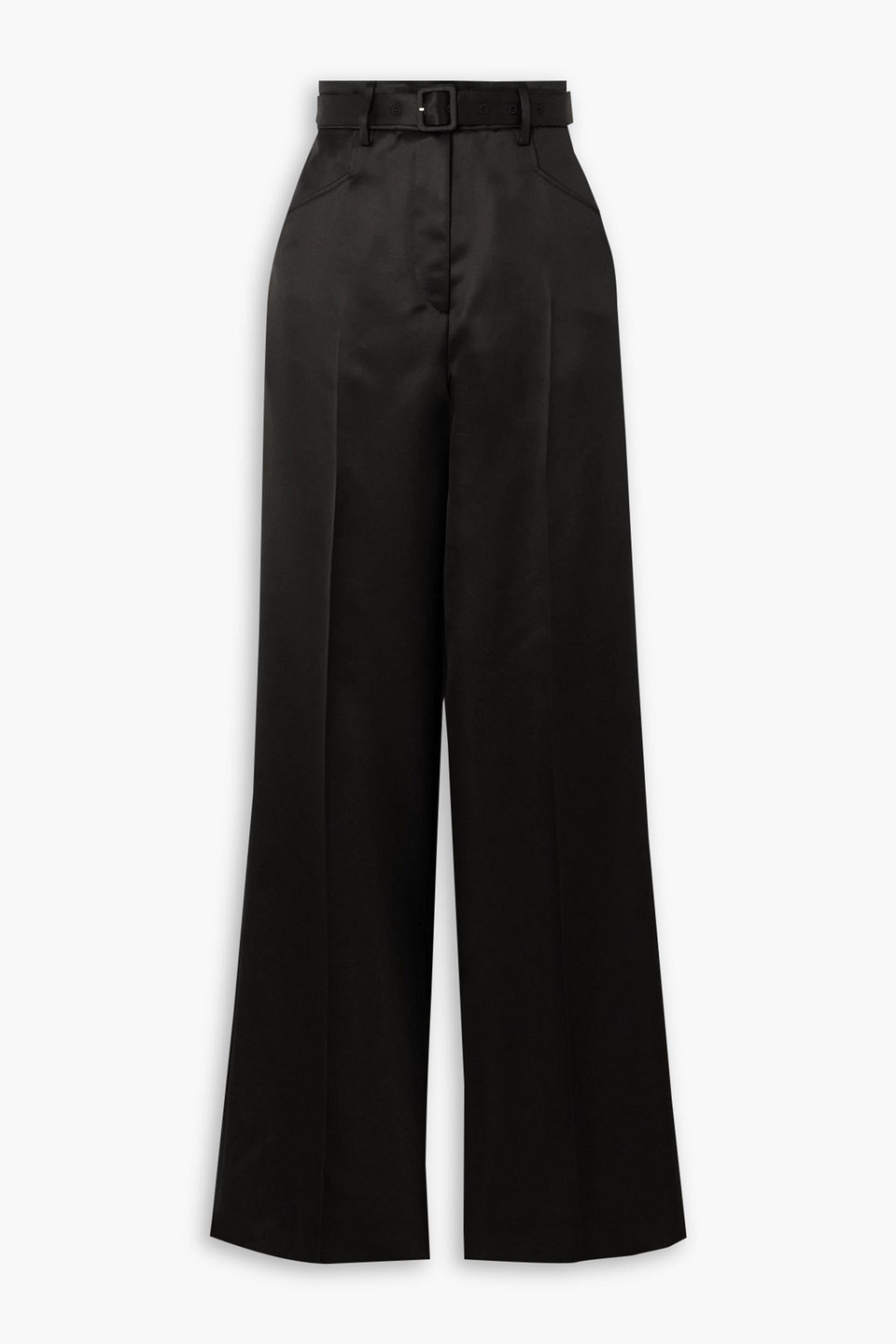 gabriela hearst - norman belted wool and silk-blend straight-leg pants - black - it 36