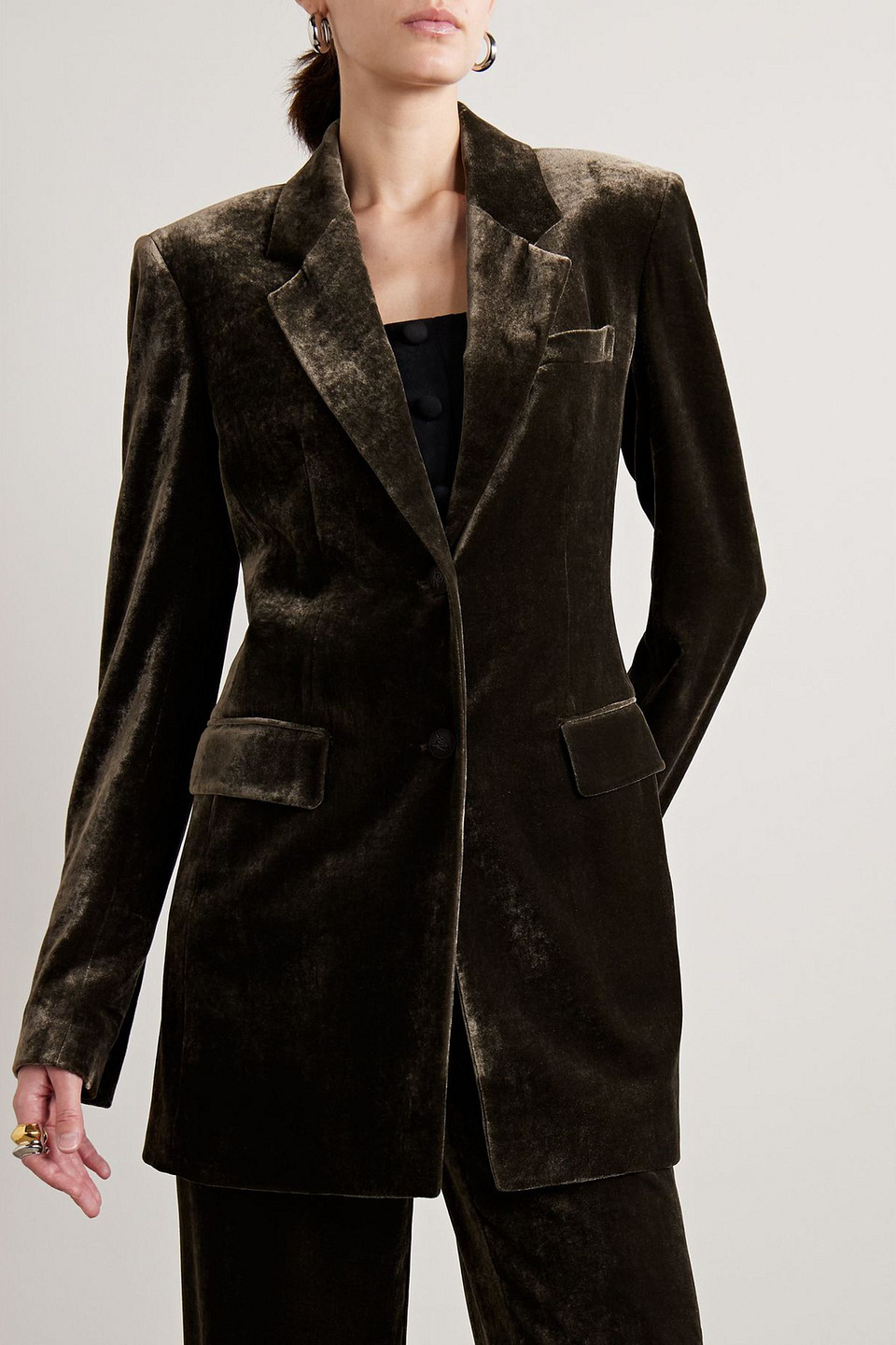  Veronica De Piante - Blazer „stephanie“ Aus Samt - Grau - It 46 