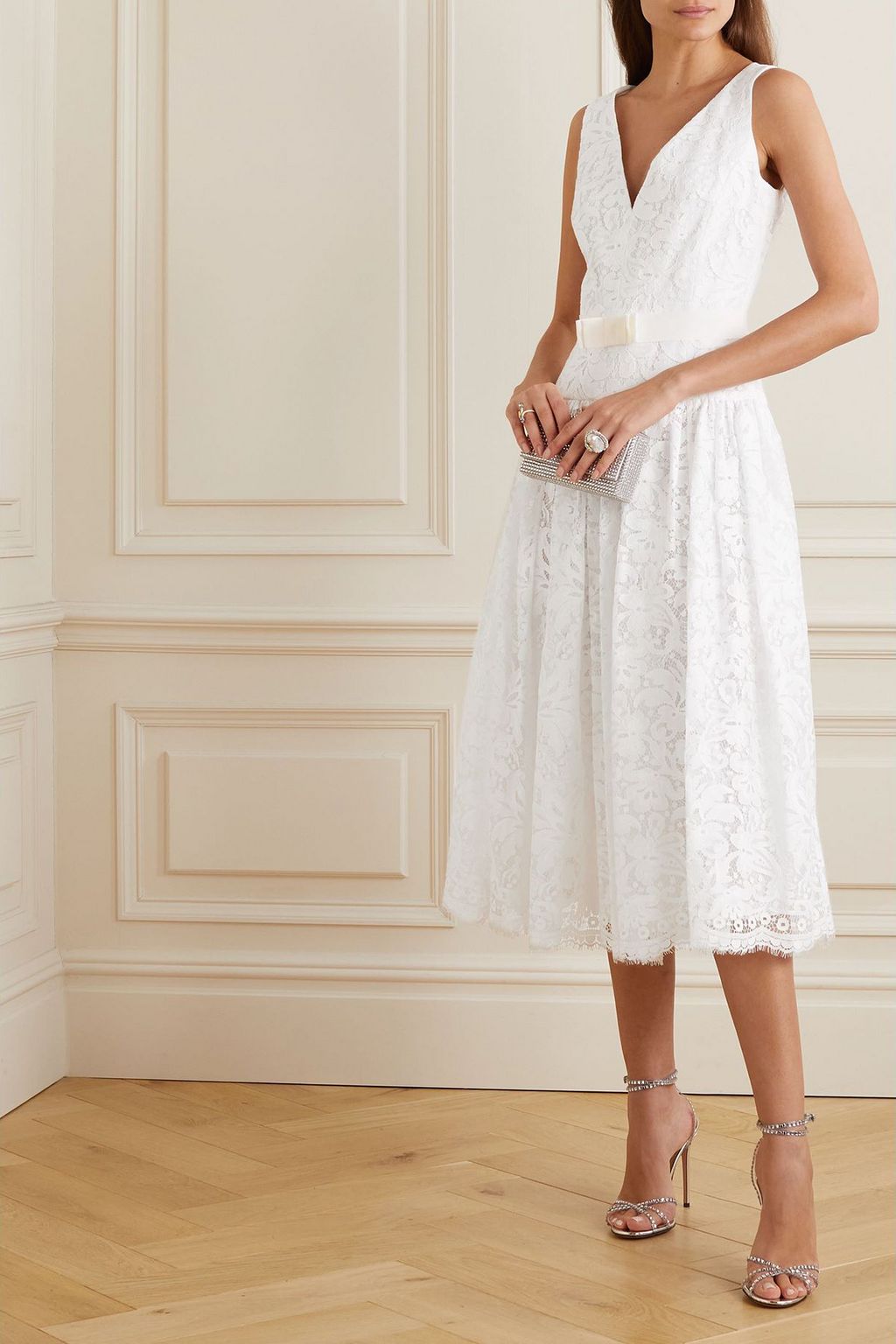 ERDEM Miranda belted cotton-blend lace midi dress | THE OUTNET ERDEM Miranda belted cotton-blend lace midi dress | THE OUTNET